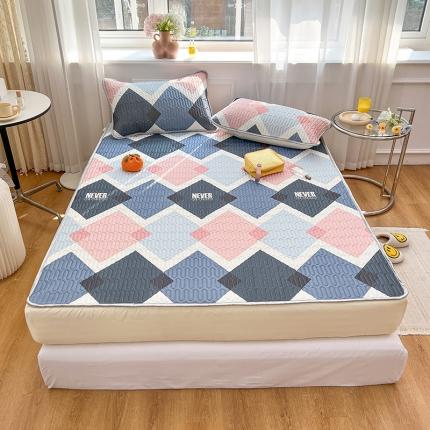 91家纺网 家纺一手货源 找家纺 （总）寐居 2022新款0.5凉感丝床笠款乳胶凉席三件套