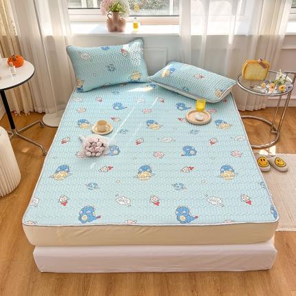 91家纺网 家纺一手货源 找家纺 （总）寐居 2022新款0.5凉感丝床笠款乳胶凉席三件套