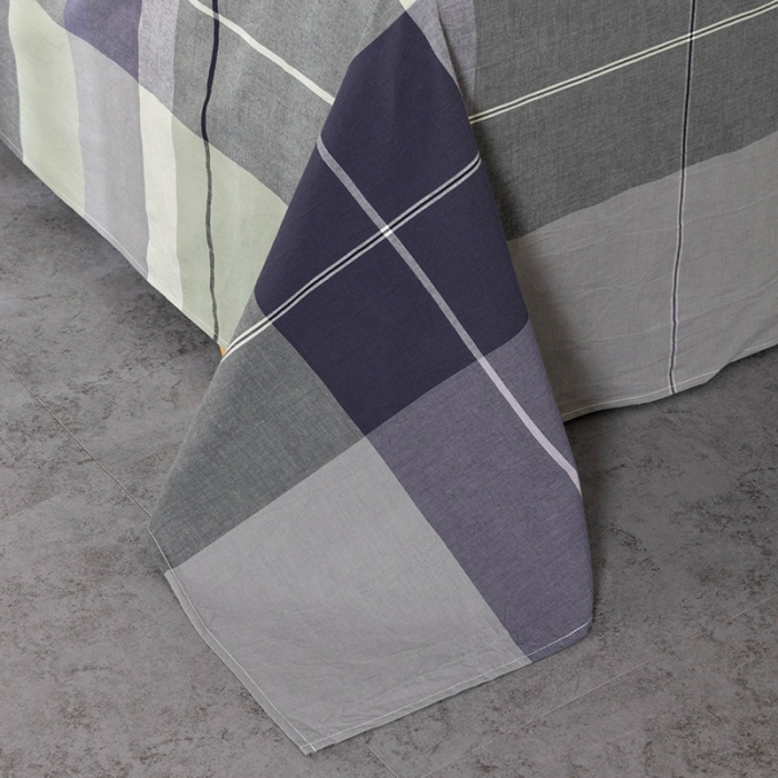 91家纺网 家纺一手货源 找家纺 久典 2022新款色织全棉水洗棉单品床单 都市风尚绿