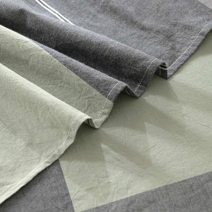 91家纺网 家纺一手货源 找家纺 久典 2022新款色织全棉水洗棉单品床单 都市风尚绿