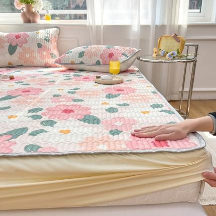 （总）寐居 2022新款0.5凉感丝床笠款乳胶凉席三件套