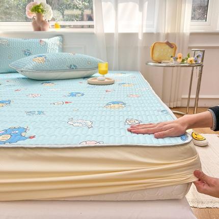 寐居 2022新款0.5凉感丝床笠款乳胶凉席三件套 床笠款-星球恐龙