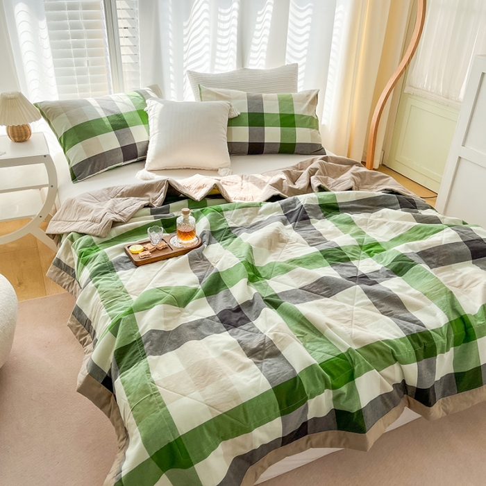 91家纺网 家纺一手货源 找家纺 天瑜 2024新款棉花芯色织水洗棉夏被 初见