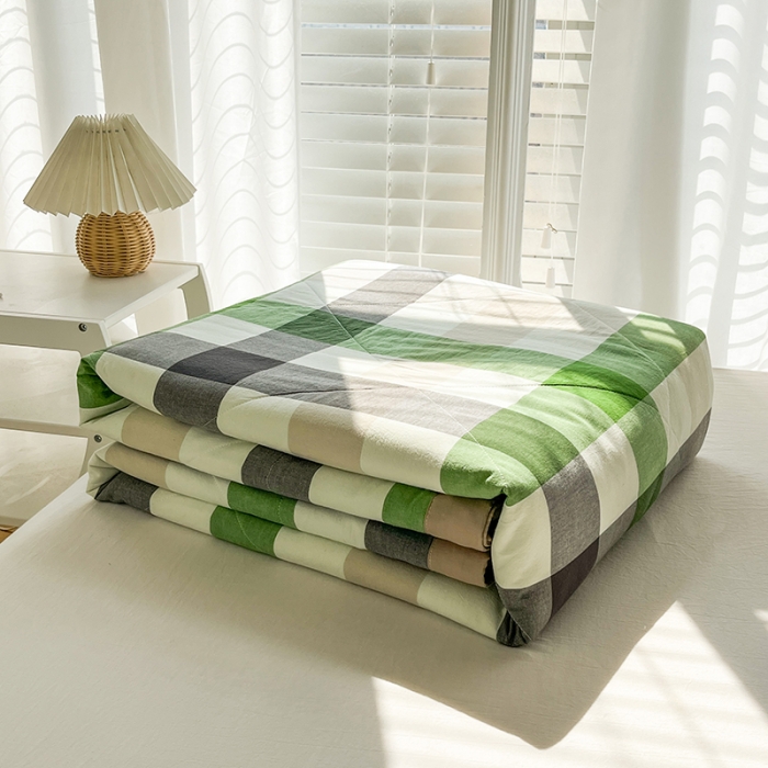 91家纺网 家纺一手货源 找家纺 天瑜 2024新款棉花芯色织水洗棉夏被 初见