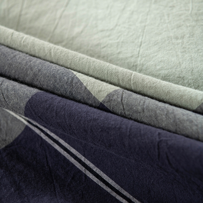 91家纺网 家纺一手货源 找家纺 久典 2022新款色织全棉水洗棉单品床笠 都市风尚绿