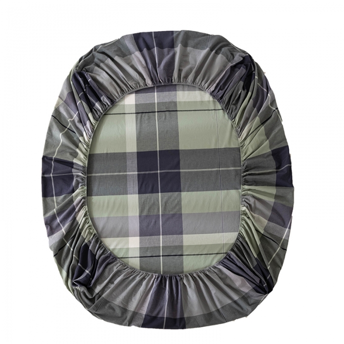 91家纺网 家纺一手货源 找家纺 久典 2022新款色织全棉水洗棉单品床笠 都市风尚绿