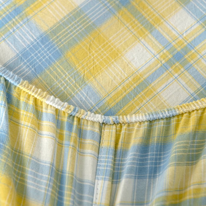 91家纺网 家纺一手货源 找家纺 久典 2022新款色织全棉水洗棉单品床笠 清妍黄