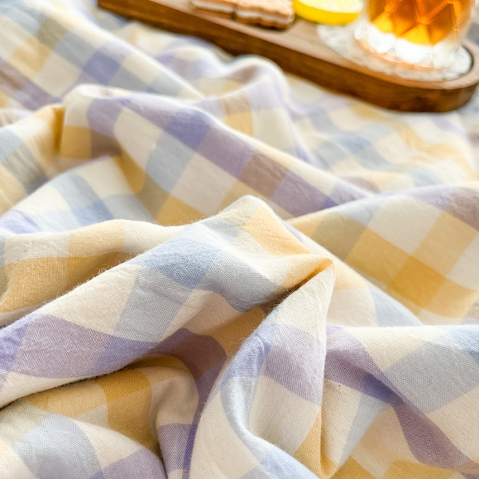 91家纺网 家纺一手货源 找家纺 天瑜 2024新款棉花芯色织水洗棉夏被 光芒紫