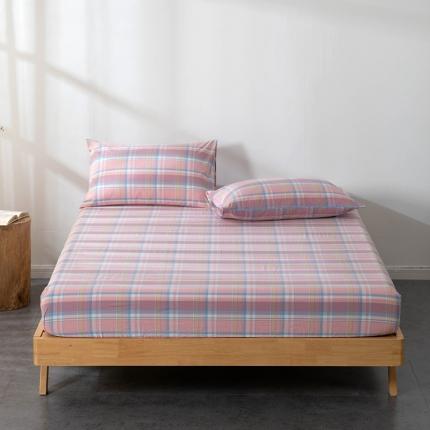 久典 2022新款色织全棉水洗棉单品床笠 韶华粉