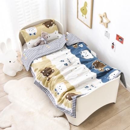 91家纺网 家纺一手货源 找家纺 芭伯妮2025新款40支全棉新疆棉花幼儿园儿童夏被幸福宝贝