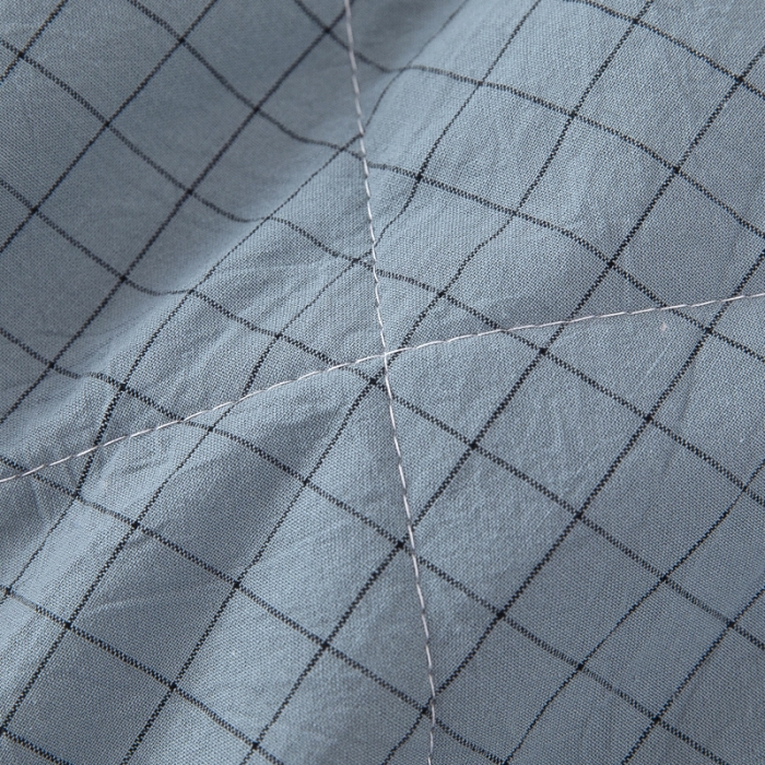 91家纺网 家纺一手货源 找家纺 天瑜 2024新款棉花芯色织水洗棉夏被 雾兰小格