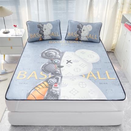 91家纺网 家纺一手货源 找家纺 宅部落 2022新款卡通大版冰丝席 机械熊