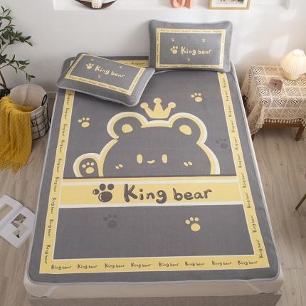 91家纺网 家纺一手货源 找家纺 宅部落 2022新款卡通大版冰丝席 熊者之王