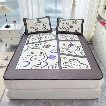 91家纺网 家纺一手货源 找家纺 宅部落 2022新款卡通大版冰丝席 喷火龙