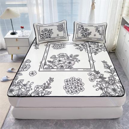 91家纺网 家纺一手货源 找家纺 宅部落 2022新款卡通大版冰丝席 夏日花园