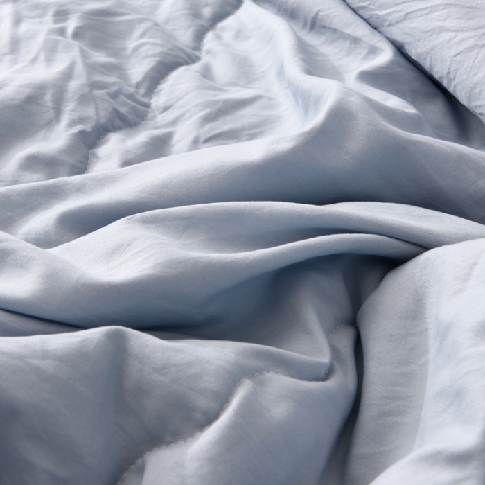 91家纺网 家纺一手货源 找家纺 德芙 2023新款水洗棉斜纹夏被 兰灰Blue grey
