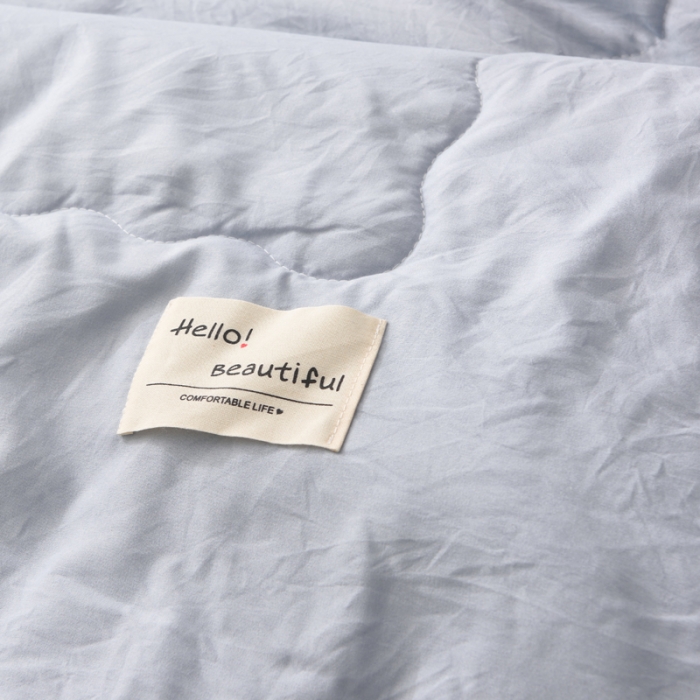 91家纺网 家纺一手货源 找家纺 德芙 2023新款水洗棉斜纹夏被 兰灰Blue grey