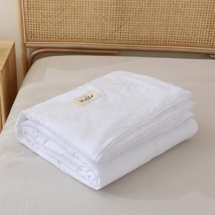 91家纺网 家纺一手货源 找家纺 德芙 2023新款水洗棉斜纹夏被 牛奶白 Milk