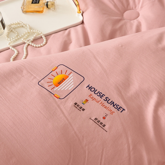 91家纺网 家纺一手货源 找家纺 德芙 2023新款运动风纯色超柔天竺棉被 胭脂粉