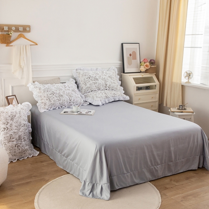 91家纺网 家纺一手货源 找家纺 仟网汇 2022新款洛卡棉小清新夏被四件套 锦绣未央