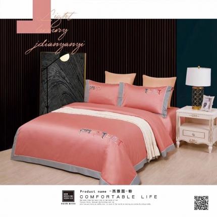 91家纺网 家纺一手货源 找家纺 （总）威克凯丽2022全工艺绣花100支长绒棉四件套