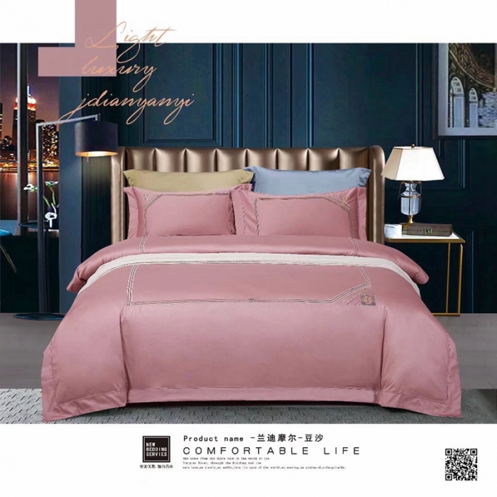 91家纺网 家纺一手货源 找家纺 （总）威克凯丽2022全工艺绣花100支长绒棉四件套