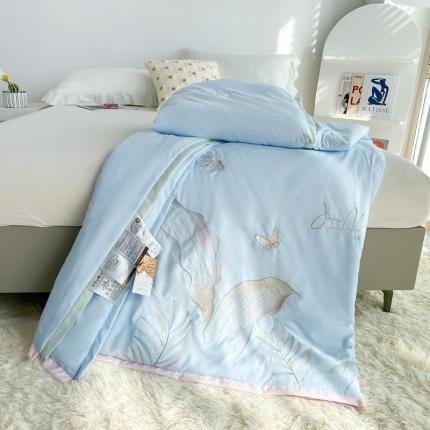 91家纺网 家纺一手货源 找家纺 （总）澳洲羽 2024新水氧棉刺绣拼角大豆夏凉被直播空调被子