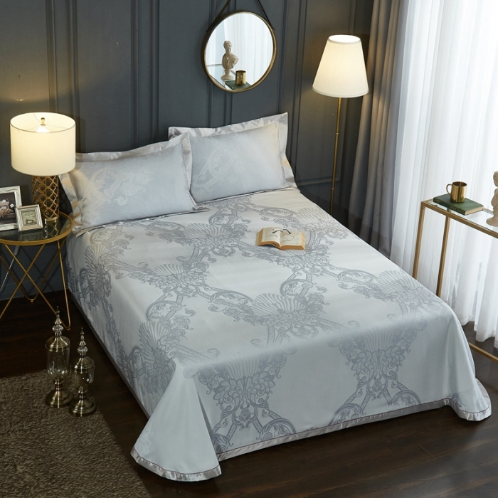 91家纺网 家纺一手货源 找家纺 威克凯丽2023新款重磅七彩大提花纯竹纤维软凉席三件套弗洛森