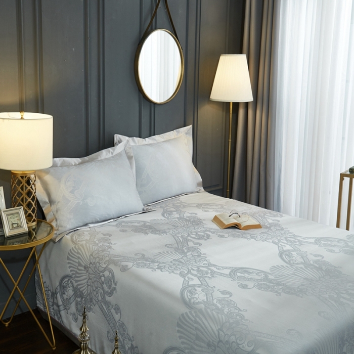 91家纺网 家纺一手货源 找家纺 威克凯丽2023新款重磅七彩大提花纯竹纤维软凉席三件套弗洛森