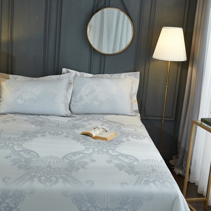 91家纺网 家纺一手货源 找家纺 威克凯丽2023新款重磅七彩大提花纯竹纤维软凉席三件套弗洛森