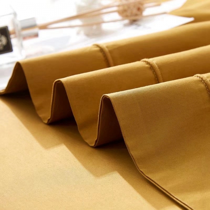 91家纺网 家纺一手货源 找家纺 威克凯丽2022全工艺绣花100支长绒棉四件套兰迪摩尔-黄