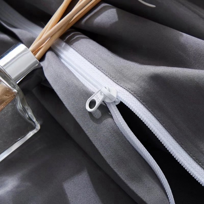 91家纺网 家纺一手货源 找家纺 威克凯丽2022全工艺绣花100支长绒棉四件套兰迪摩尔-灰