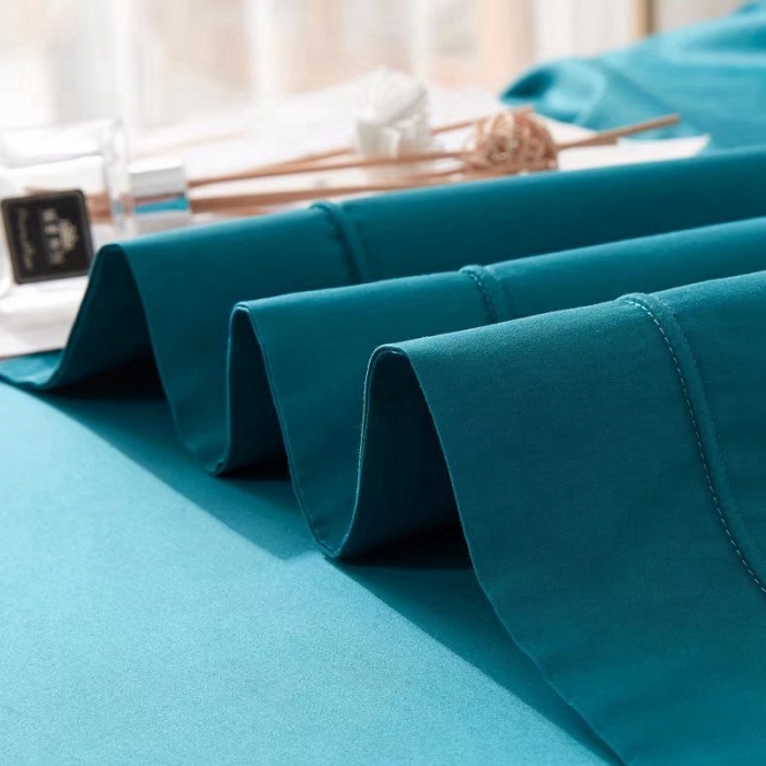 91家纺网 家纺一手货源 找家纺 威克凯丽2022全工艺绣花100支长绒棉四件套兰迪摩尔-蓝