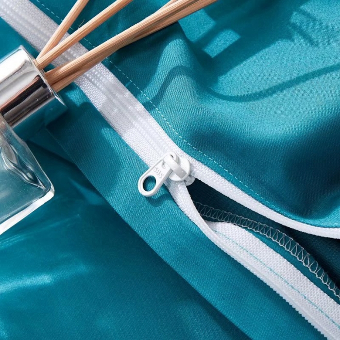 91家纺网 家纺一手货源 找家纺 威克凯丽2022全工艺绣花100支长绒棉四件套兰迪摩尔-蓝