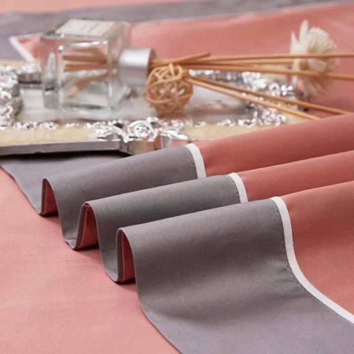 91家纺网 家纺一手货源 找家纺 威克凯丽2022全工艺绣花100支长绒棉四件套西雅图-粉