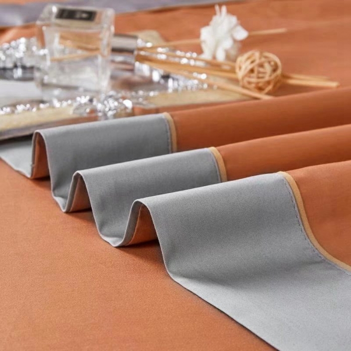 91家纺网 家纺一手货源 找家纺 威克凯丽2022全工艺绣花100支长绒棉四件套西雅图-咖