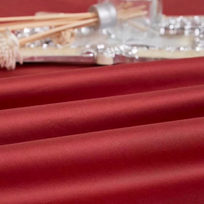 91家纺网 家纺一手货源 找家纺 威克凯丽2022全工艺绣花100支长绒棉四件套西雅图-铁锈红