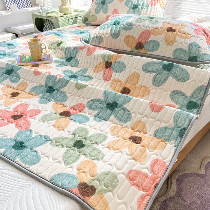 91家纺网 家纺一手货源 找家纺 （总）慕尚 小清新床席款乳胶席三件套（带氨纶0.5mm）