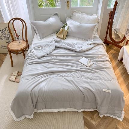 91家纺网 家纺一手货源 找家纺 有货 2022新款小森华夫格针织被夏凉被夏被空调被 华夫格-灰