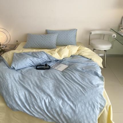 91家纺网 家纺一手货源 找家纺 (总)梦享生活 2022新款水洗棉华夫格双拼四件套