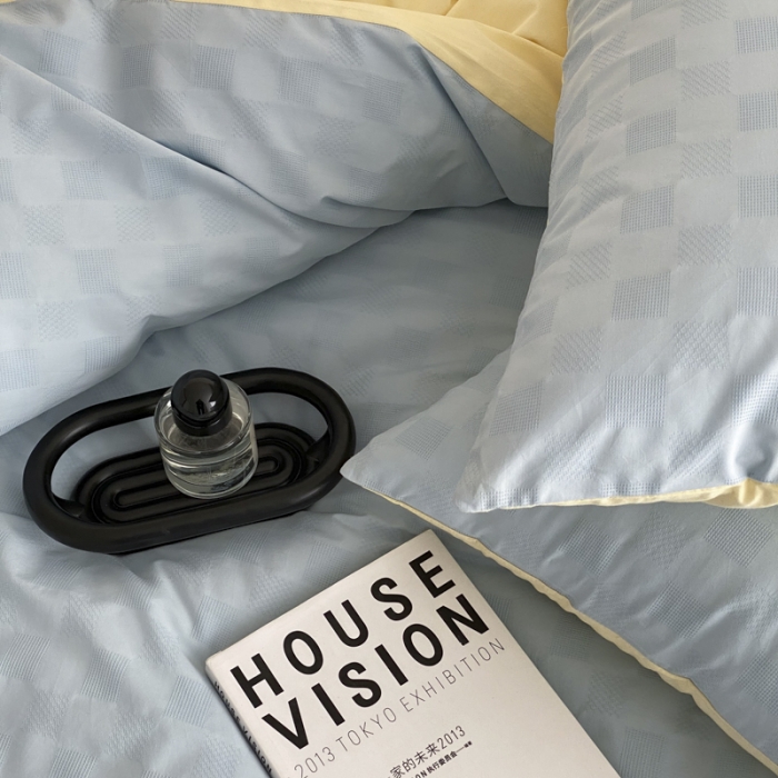 91家纺网 家纺一手货源 找家纺 (总)梦享生活 2022新款水洗棉华夫格双拼四件套