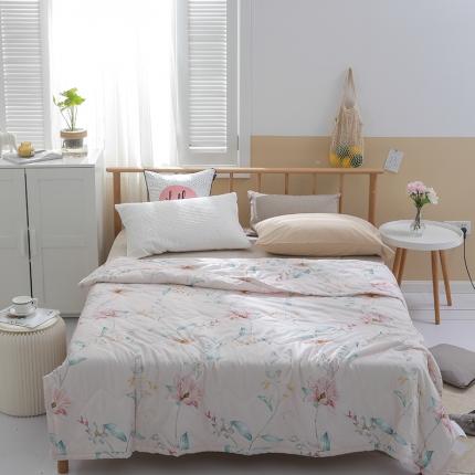 91家纺网 家纺一手货源 找家纺 欧雅搁 2025新款水洗棉印花夏凉被 柔情似锦