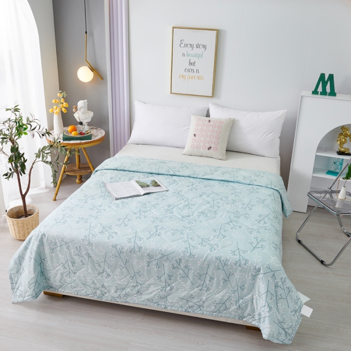 91家纺网 家纺一手货源 找家纺 欧雅搁 2025新款水洗棉印花夏凉被 素香