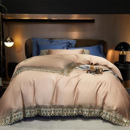 91家纺网 家纺一手货源 找家纺 总2023名品优仓直播爆款奥黛丽系列100s长绒棉四件套