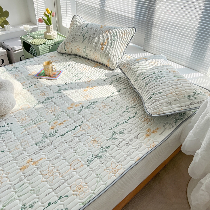 91家纺网 家纺一手货源 找家纺 慕尚 小清新床席款乳胶席三件套（带氨纶0.5mm） 梦水仙