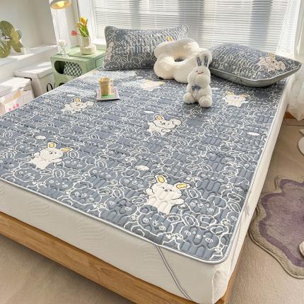 91家纺网 家纺一手货源 找家纺 慕尚 小清新床席款乳胶席三件套（带氨纶0.5mm） 摩登兔