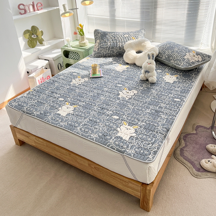 91家纺网 家纺一手货源 找家纺 慕尚 小清新床席款乳胶席三件套（带氨纶0.5mm） 摩登兔