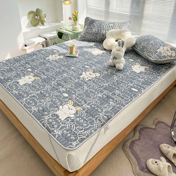 91家纺网 家纺一手货源 找家纺 慕尚 小清新床席款乳胶席三件套（带氨纶0.5mm） 摩登兔