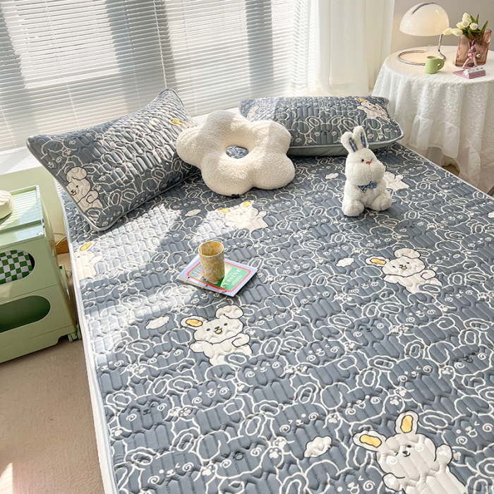 91家纺网 家纺一手货源 找家纺 慕尚 小清新床席款乳胶席三件套（带氨纶0.5mm） 摩登兔