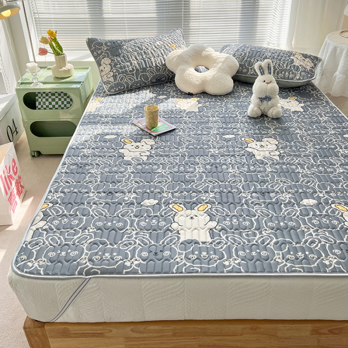 91家纺网 家纺一手货源 找家纺 慕尚 小清新床席款乳胶席三件套（带氨纶0.5mm） 摩登兔